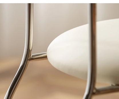 Cream Style Light Luxury Dining Chair Ins Medieval Home Modern Cafe Chair Vintage Nordic Backrest Chair Bedroom Makeup Chair