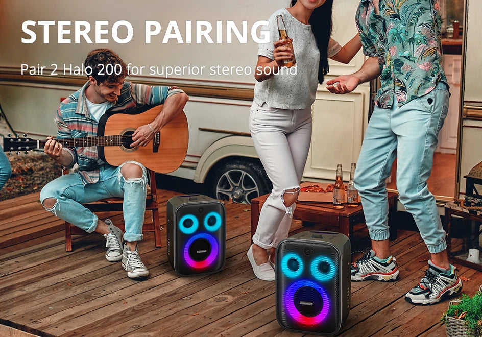 Tronsmart Halo 200 Speaker Bluetooth Speaker with 3 Way Sound System, 120W, Built-in/Wired Mic, Guitar Input, APP Control