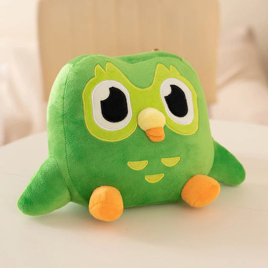Kawaii Duolingo Green Owl Plush Toy Plushie of Duo The Owl Cartoon Anime Owl Doll Soft Stuffed Animal Children Birthday Gift