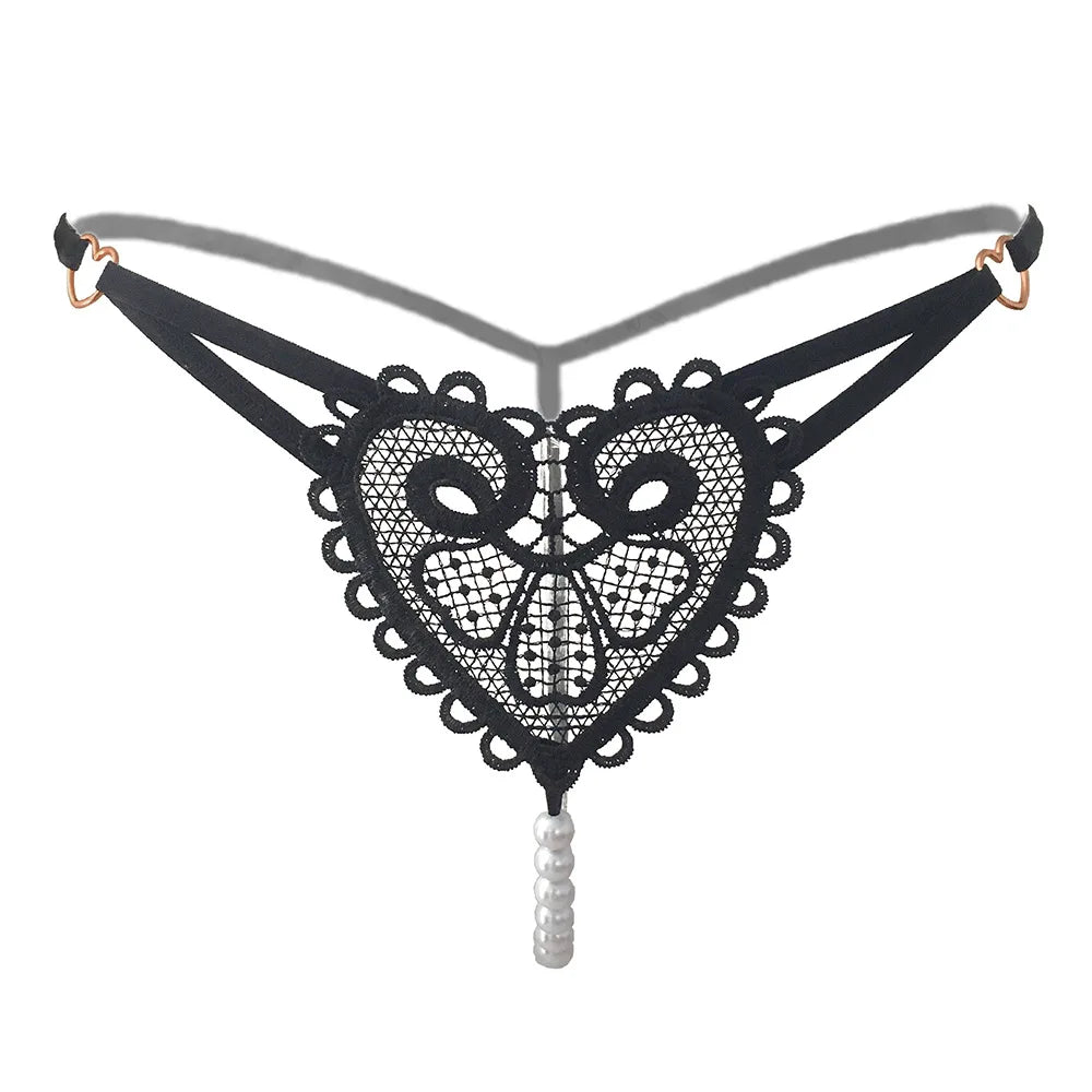 Poblador Sexy Lingerie Women's Panties Lace G-strings Crotch Opening Thongs Temptation Erotic Women Underwear See-Through Pantys