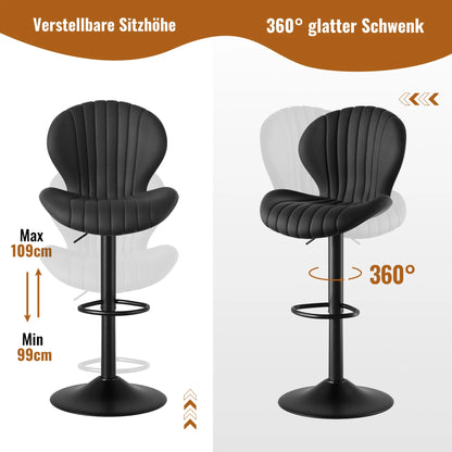 Living Room Chairs  2 Pcs Set Dining Chair Backrest Bar Stools Luxury Modern Soft Bag Stool Adjustable Height Rotating Kitchen Home Furniture