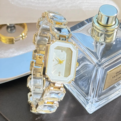 women's large section rhinestone chain rectangular color case rhinestone dial fashion European and American style ladies watch