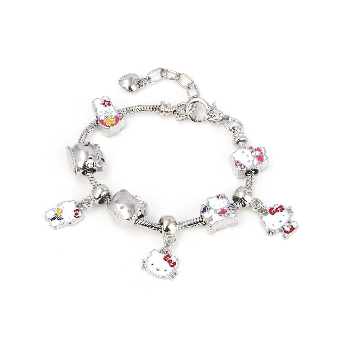Kawaii Sanrio Pink Hello Kitty Melody Bracelet Pendant Girl Detachable DIY Bracelet Fans Gift Cosplay Props For Women Jewelry