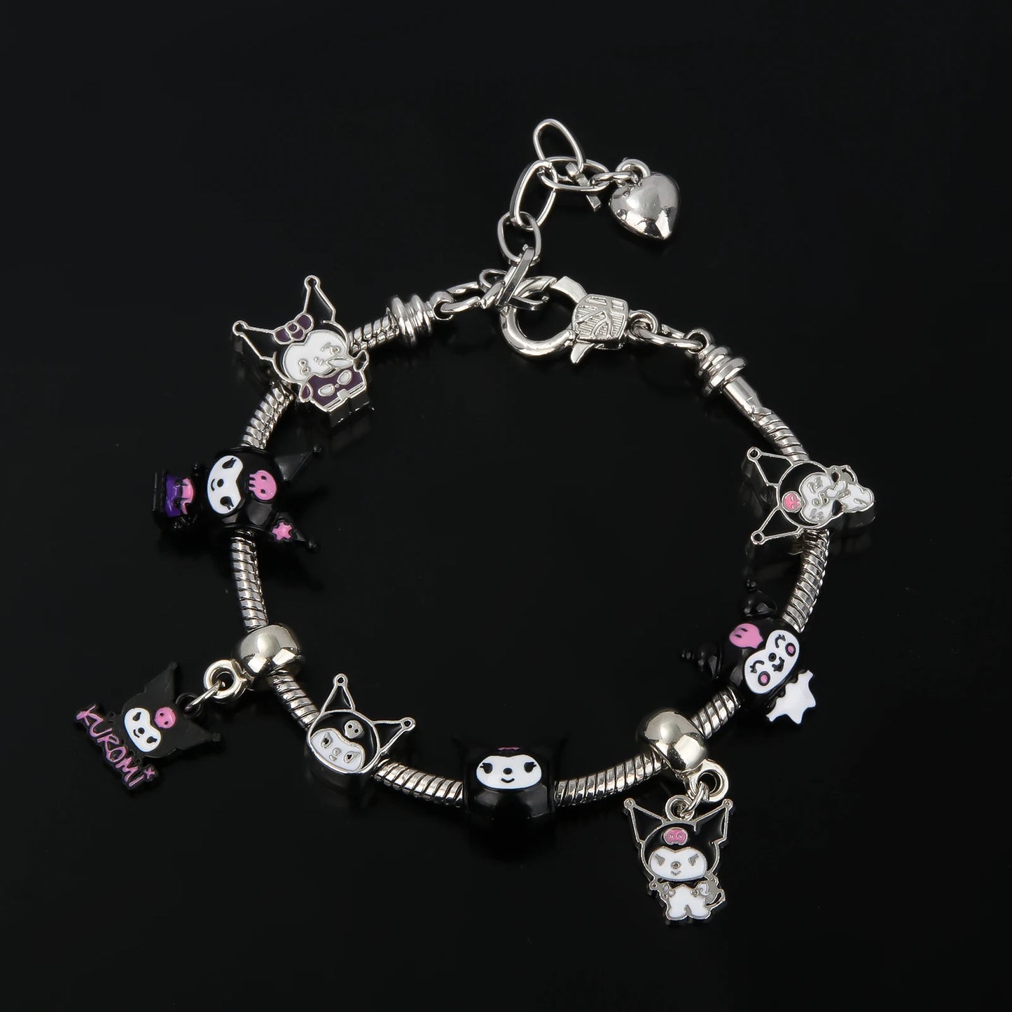 Kawaii Sanrio Pink Hello Kitty Melody Bracelet Pendant Girl Detachable DIY Bracelet Fans Gift Cosplay Props For Women Jewelry
