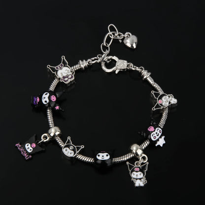 Kawaii Sanrio Pink Hello Kitty Melody Bracelet Pendant Girl Detachable DIY Bracelet Fans Gift Cosplay Props For Women Jewelry
