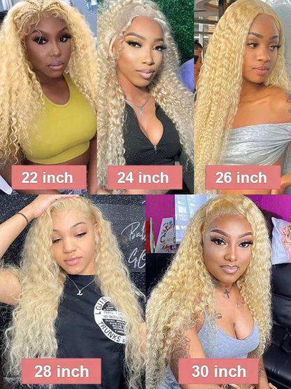613 HD Lace Frontal Wig 13x4 Deep Loose Wave Transparent Remy Color Front Human Hair Wig 13x6 Blonde Water Curly Human Hair Wig