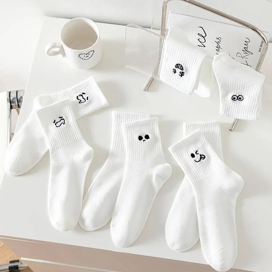5Pcs/10Pc/20Pcs Casual Men's Spring And Summer Deodorant Absorbent Mid-tube Socks Breathable Casual White Durable Socks