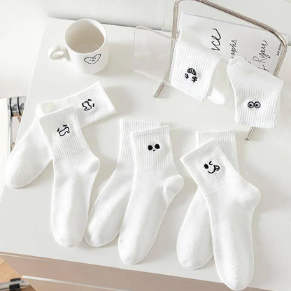 5Pcs/10Pc/20Pcs Casual Men's Spring And Summer Deodorant Absorbent Mid-tube Socks Breathable Casual White Durable Socks