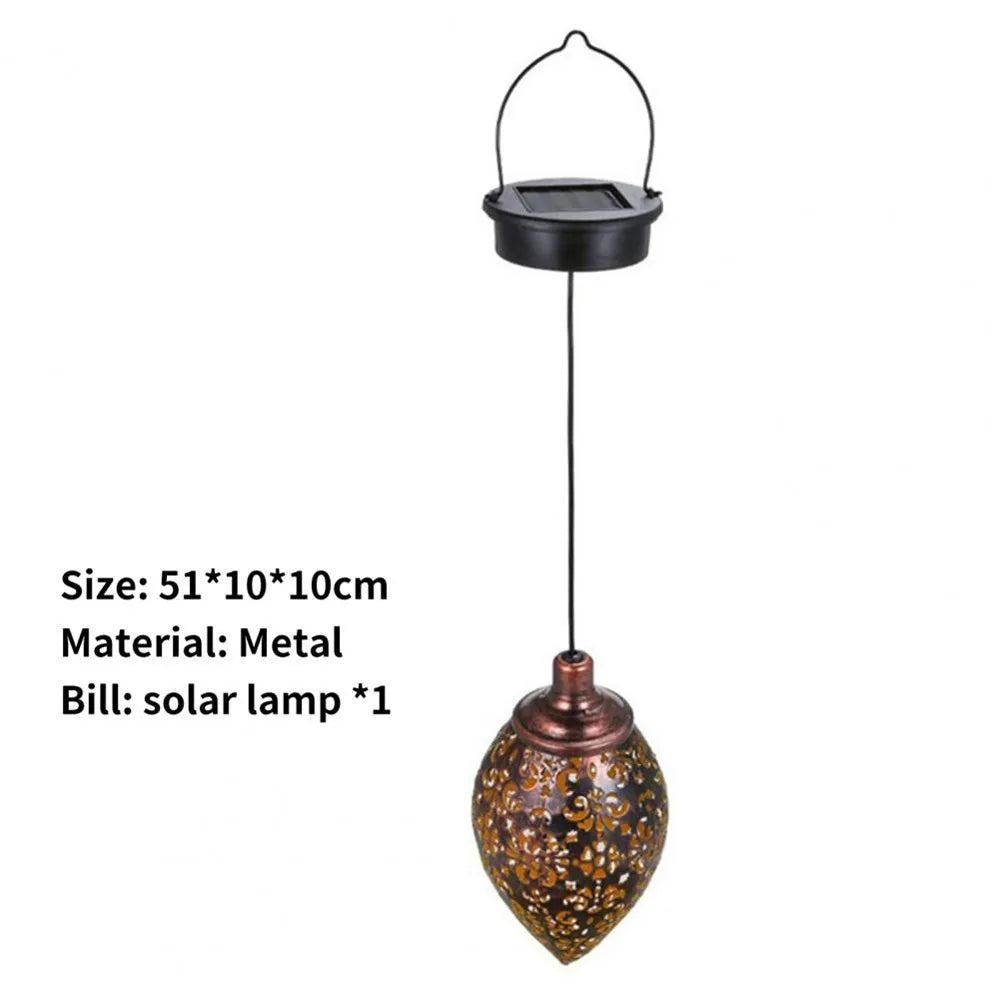 Outdoor Water Drop Shaped Solar Projection Light Waterproof Hollowed-out For Garden Patio Stair Fence Street Landscape Balcony O