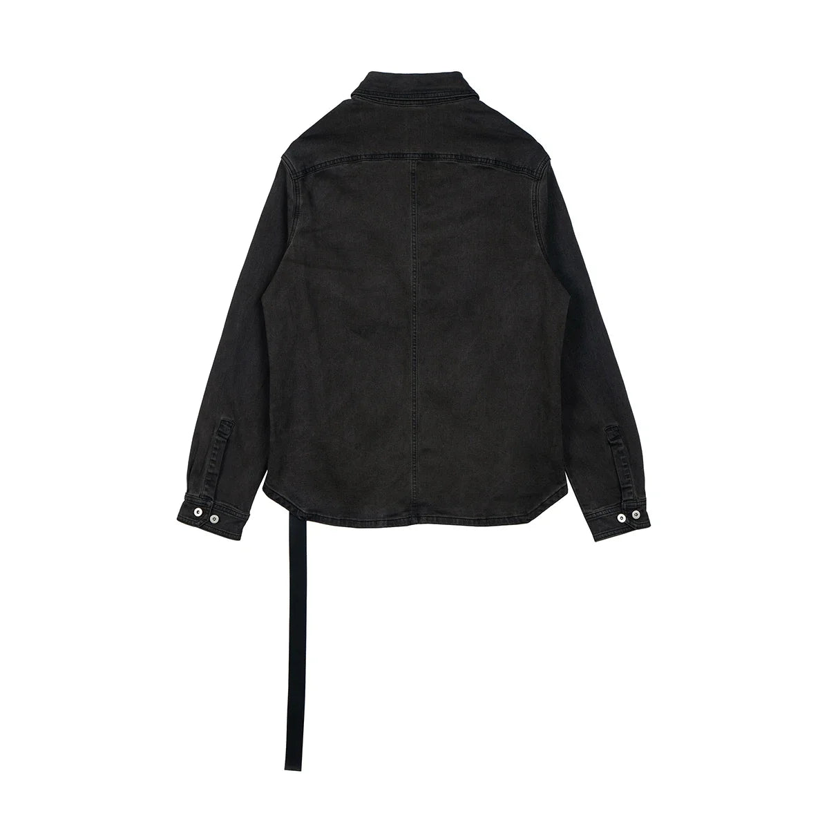 High Street Ribbons Dirty Washed Black Baggy Jeans Jacket for Men and Women Harajuku Y2k Casual Denim Coat Oversized Clothes