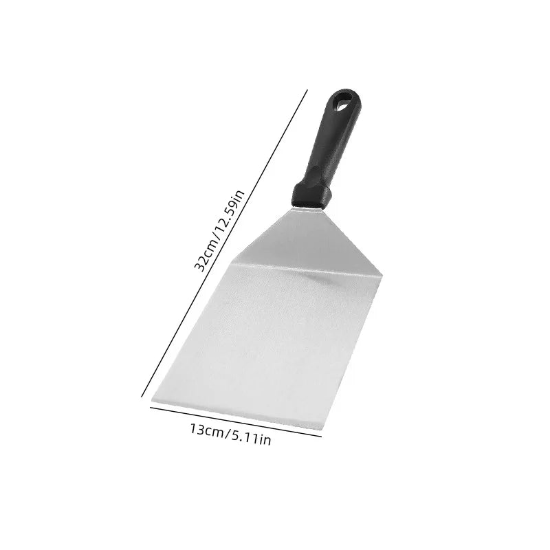 Kitchen Stainless Steel Scraper Cooking Spatula Barbecue Spatula Plate Barbecue Spatula Hamburger Spatula Cooking Utensils