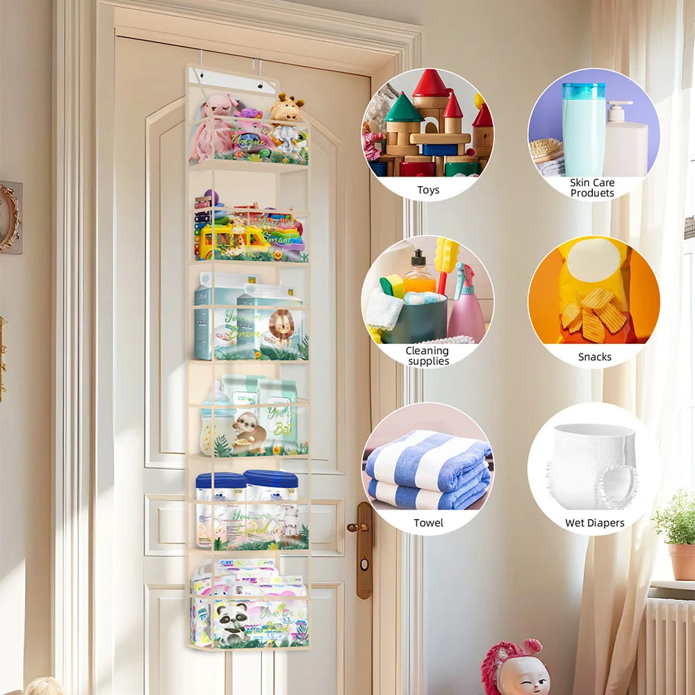 1pc 4 /6Layer Over The Door Hanging Organizer Cosmetics Wall Hanging Storage Organizerfor Nursery Bathroom Closet Bedroom Dorm