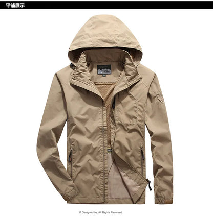 Camping Hiking Jacket Men Spring Autumn Outdoor Sports Breathable Coats Climbing Trekking Windbreaker Travel Waterproof Jacket
