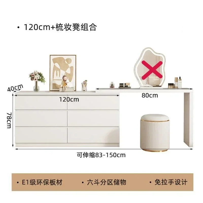 Luxury Dressing Table Drawer White Makeup Mirror Corner Desk Dresser Table Cabinet Organizers Storage Penteadeira Home Furniture