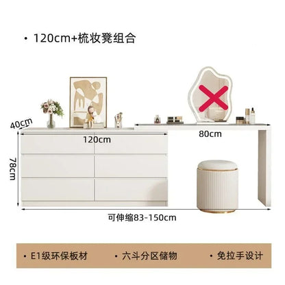 Luxury Dressing Table Drawer White Makeup Mirror Corner Desk Dresser Table Cabinet Organizers Storage Penteadeira Home Furniture