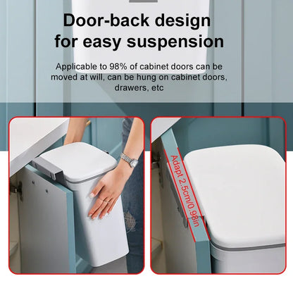 7/9L Wall Mounted Trash Can Household Galley Waste Bin Hanging Bathroom Trash Can With Lid Food Garbage Bin Kitchen Accessories