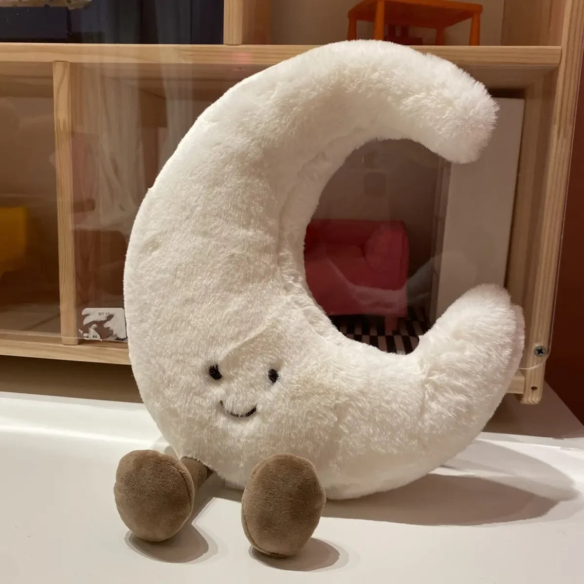 High Quality Smile Face Moon Yellow Sun Plushie Cushion Stuffed Cute Weather Plush Toy for Kid Bedroom Decor Sofa Throw Pillow