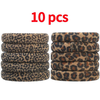 5-100Pcs High Elastic Leopard Print Hair Rope Women Fashion Pony Tails Holders Girls Towel Hair Ties Hairs Accessories Headwear