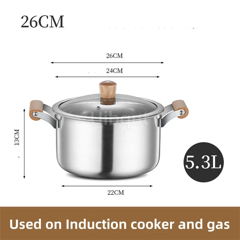 Stainless Steel pot Double Bottom Soup Pot Nonmagnetic Cooking Multi purpose Cookware Non stick Pan Gas cooker used pot hot pot