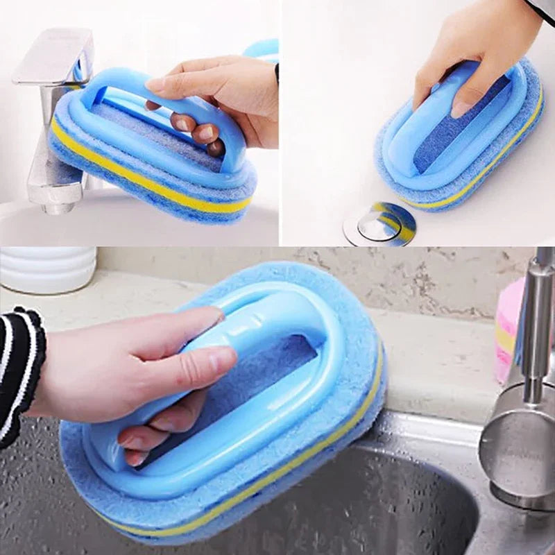 Kitchen Bathroom Toilet Cleaning magic sponge Glass Wall Cleaning  Bath Brush Handle Sponge Ceramic Window Slot Clean Brush