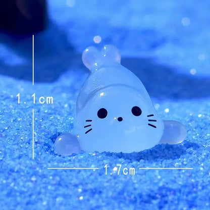 10/20/50pcs Kawaii Luminous Mini Seal Pup Resin Glow At Night Marine Animal Figurines Ornament Fairy Garden DIY Accessories