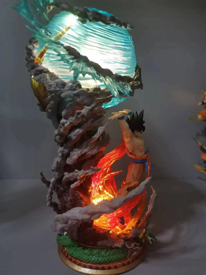 New 23cm Dragon Ball Anime Figure Son Goku Super Genki Bomb Luminous Figures Dbz Gk Figurine Pvc Statue Model Collectible Gifts