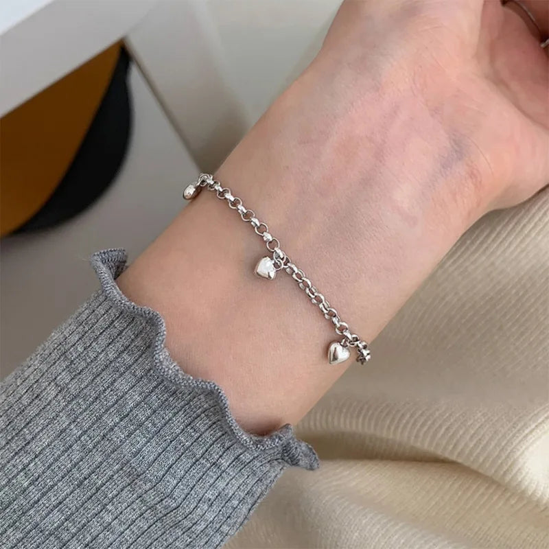 VENTFILLE 925 Sterling Silver Diamond-Studded Butterfly Bracelet Women's Fashion Temperament Flower Adjustable Bracelet
