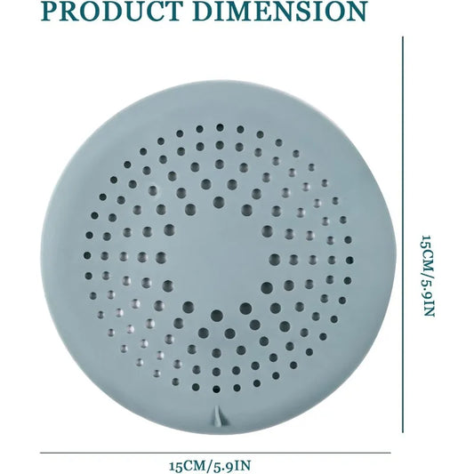 Shower Drain Hair Catcher Drain Cover Bathroom Tub with Suction Cup 5.9 Inches Silicone Sink Strainer Suit for Bathtub,