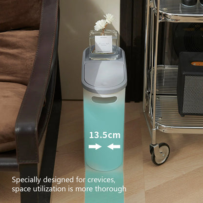 Home Trash Can with Lid Large Capacity Bathroom Garbage Bin Room Creative Press Type Gap Bin Kitchen Plastic Basket Garbage Can