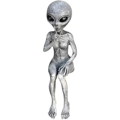 New Outer Space Alien Statue Martians Garden Figurine Set  Yard & Garden Decors Outdoor Courtyard Ornaments
