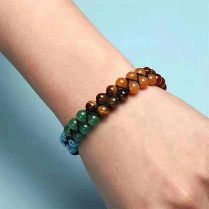 Top Plaza 7 Chakra Treatment Crystal Bracelet Yoga Stone Adjustable Beads Bracelet Meditation Relaxation Anxiety for Women
