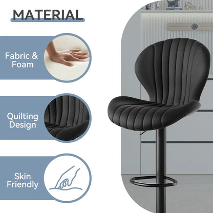 Living Room Chairs  2 Pcs Set Dining Chair Backrest Bar Stools Luxury Modern Soft Bag Stool Adjustable Height Rotating Kitchen Home Furniture