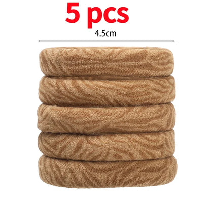 5-100Pcs High Elastic Leopard Print Hair Rope Women Fashion Pony Tails Holders Girls Towel Hair Ties Hairs Accessories Headwear