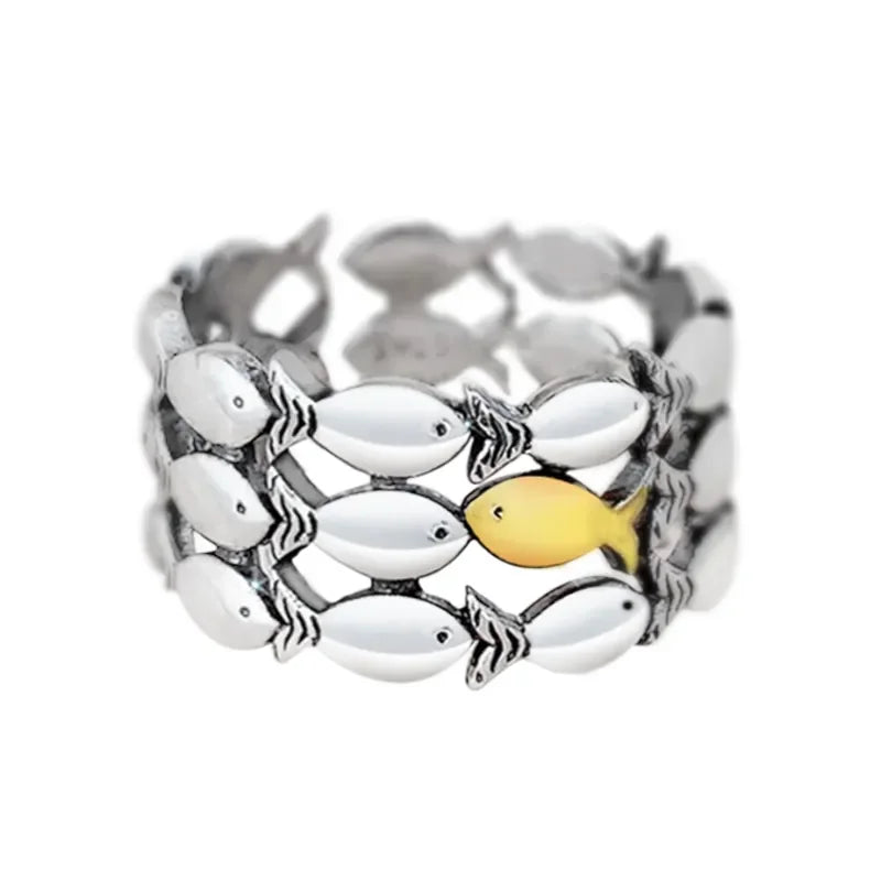Huitan Cute Mouse Shape Open Ring for Women Antique Silver Color Modern Fashion Girls Finger Accessories Hip Hop Party Jewelry