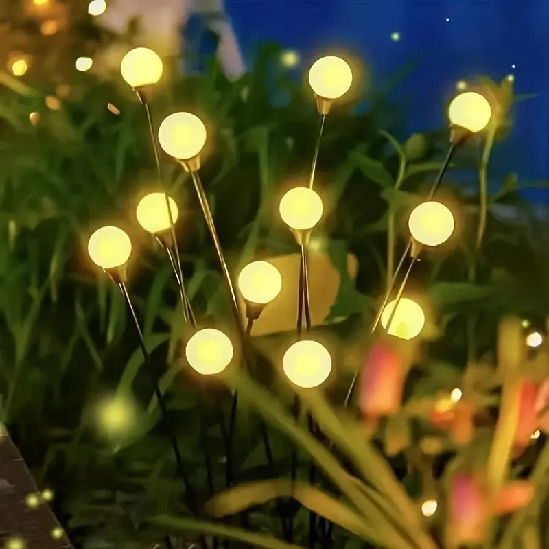 Solar LED Lights Garden Firework Warm Lights Outdoor 6/8 LEDs Waterproof Firefly Lawn Lamps Patio Pathway Decoration