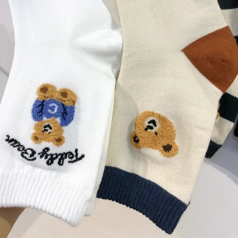 Good Quality Cartoon Elegant Lady Bear Women's  Cute Socks Cotton Harajuku Style Woman Novelty Breathable Sox Christmas Gifts