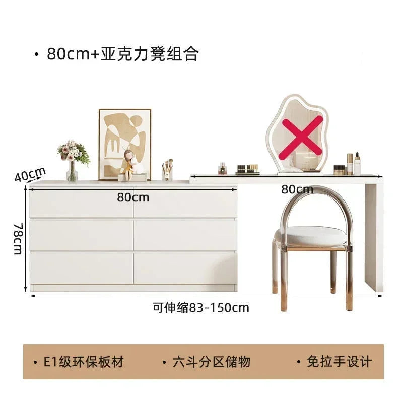 Luxury Dressing Table Drawer White Makeup Mirror Corner Desk Dresser Table Cabinet Organizers Storage Penteadeira Home Furniture