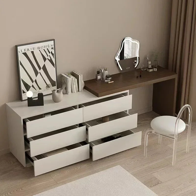 Luxury Dressing Table Drawer White Makeup Mirror Corner Desk Dresser Table Cabinet Organizers Storage Penteadeira Home Furniture