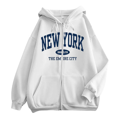 Streetwear Basic Hooded Sweatshirt Women's Casual Long Sleeve Track Jackets With Pockets Cropped Sweaters Hoodies For Women