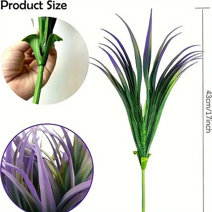 1/4 pieces, UV resistant outdoor artificial plants - tall grass, tropical flowers and shrubs - perfect for year-round and indoor