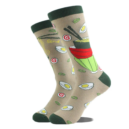 Happy Design Funny Socks Men Unisex Sheep Beer Dinosaur Pattern Sokken  Divertidos Jacquard Calcetines Unisex Hip Hop Skateboard