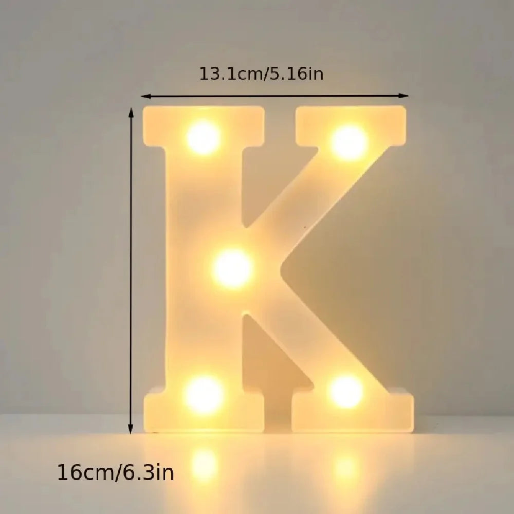 1PC LED Alphabet&Number Lights For Home,Wedding,Proposal,Birthday,Party,Photo Prop, Battery Powered White Decorative Night Light
