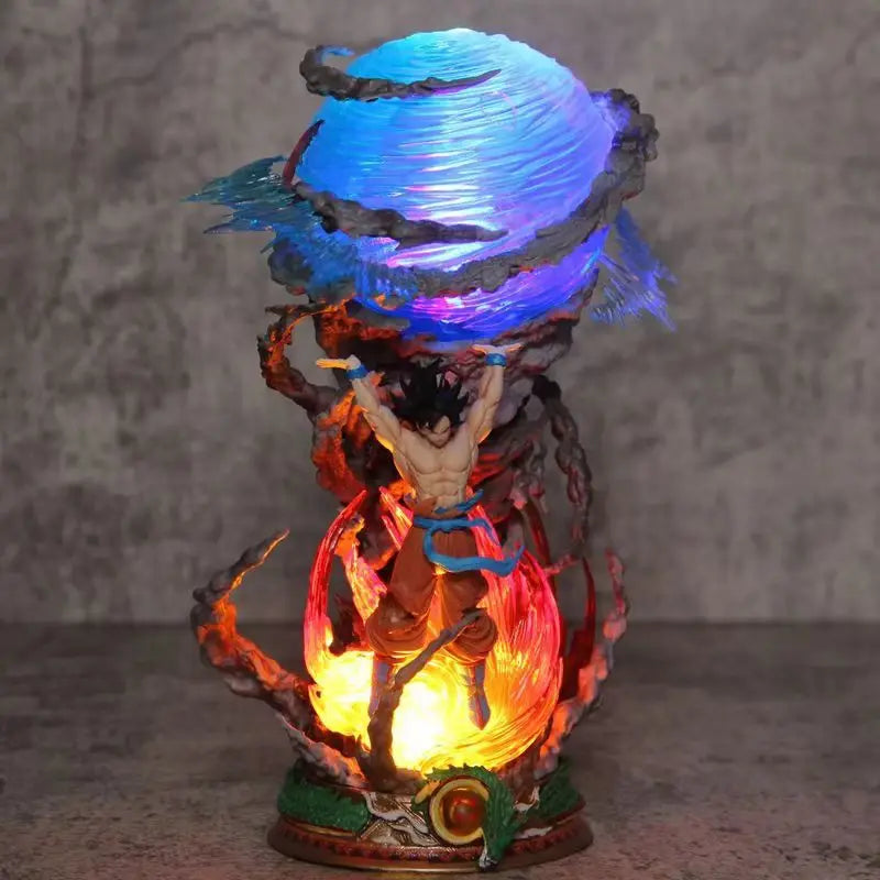 New 23cm Dragon Ball Anime Figure Son Goku Super Genki Bomb Luminous Figures Dbz Gk Figurine Pvc Statue Model Collectible Gifts