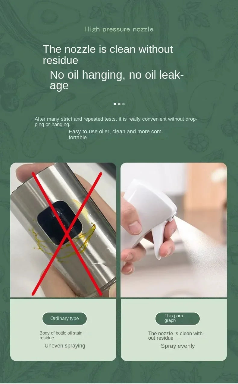 Oil Spray for Cooking Olive Oil Dispenser Bottle Sprayer Mist-Reusable Food Grade Oil Vinegar Spray Bottle Kitchen Accessories