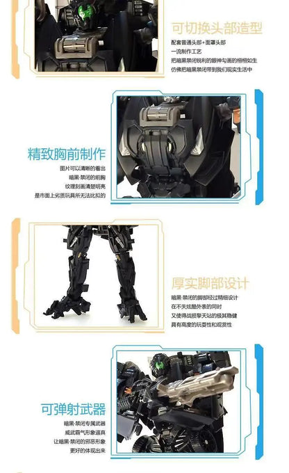 Transformation Robot Toy 4 Dark Lockdown Robot Car Figures Film Version Deformed Car Toy Children's Birthday Gift