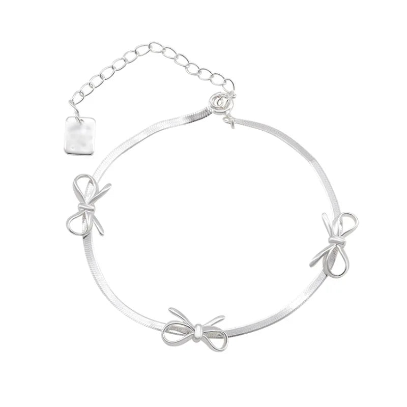 VENTFILLE 925 Sterling Silver Diamond-Studded Butterfly Bracelet Women's Fashion Temperament Flower Adjustable Bracelet
