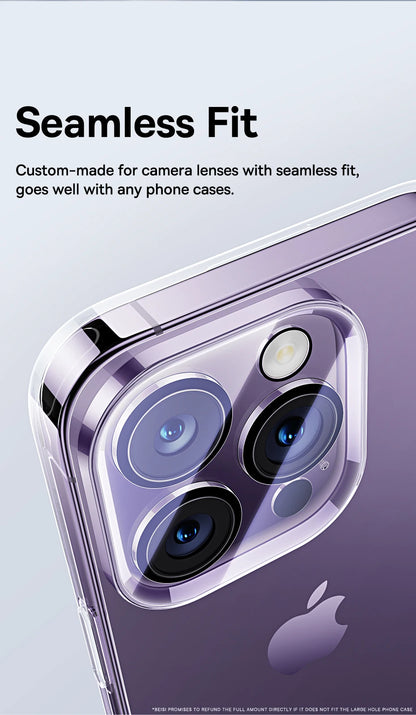 Baseus 2Pcs Camera Lens Protector For iPhone 15 14 13 Pro Max Tempered Glass Lens Glass For iPhone 14 13 12 Lens Protection Film