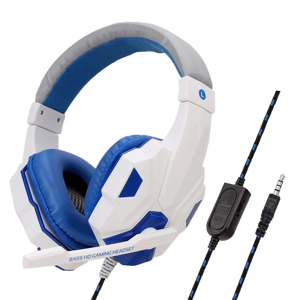 Wired Gaming Headphones for PS4 PS5 Xbox Smartphone Laptop PC Bass Stereo Gamer Headset Helmet with 120° Adjustable Microphone