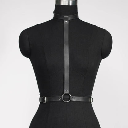 Women Sexy PU Leather Harness Bodysuit Erotic Lingerie BDSM Sexual Outfit Garter Belt Fetish Baby Doll Underwear Gothic Costumes