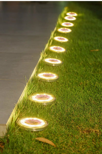 IP68 Waterproof LED Outdoor Solar Power Ground Light Lighting Control Path Deck Lights Yard Driveway Lawn Garden Decoration Lamp